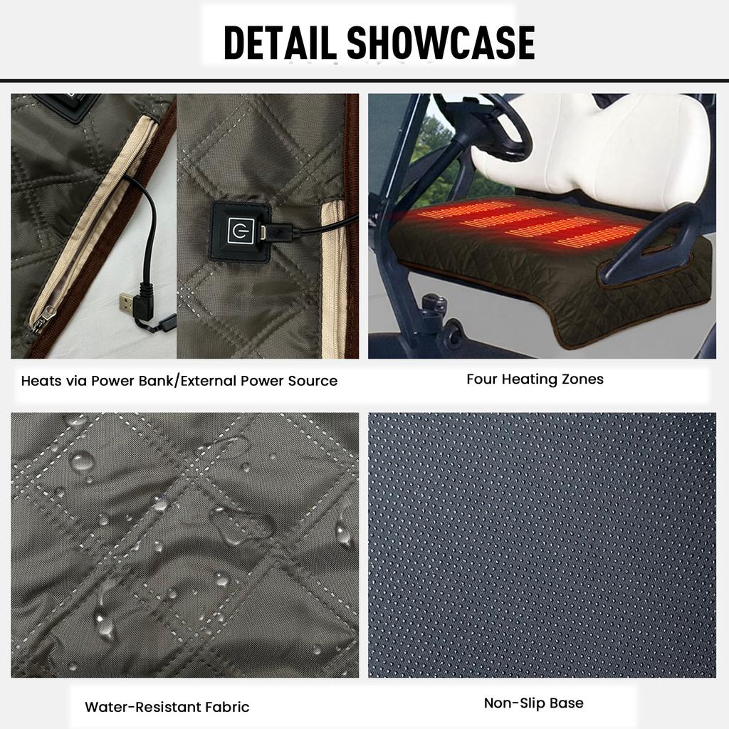 Golf Cart Seat Towel Blanket Comfortable Heated Seat Cushion Travel Sports Cart Seat Cushion Cover Golf Gifts for Men Golf Lover