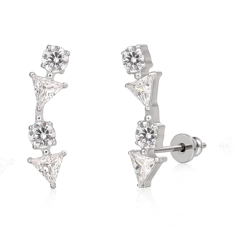 Limerencia Pure Chita Earrings Medical Titanium Earrings Compatible with Metal Allergies Leaving the Second Piercing On 1 Pair for Sensitive Ears