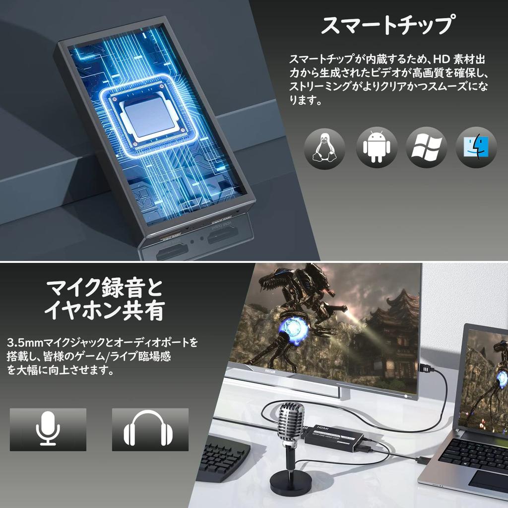 Capture Board 4K HDMI Функция Screen Sharing 1080P 30Hz Видеозахват игры Запись живого видео Совместимо с Switch Xbox Wii U Совместимо с OBS