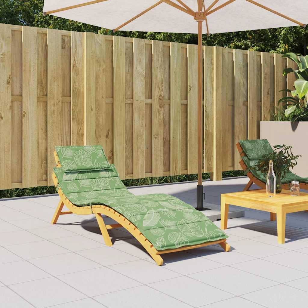 Sun Lounger Cushion with Leaf Pattern Oxford Fabric