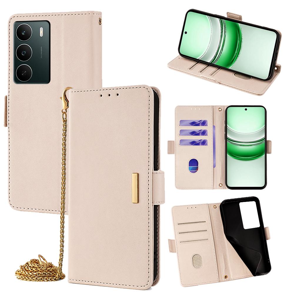 For Realme C71 4G Case PU Leather Wallet Stand Phone Cover with Crossbody Shoulder Strap