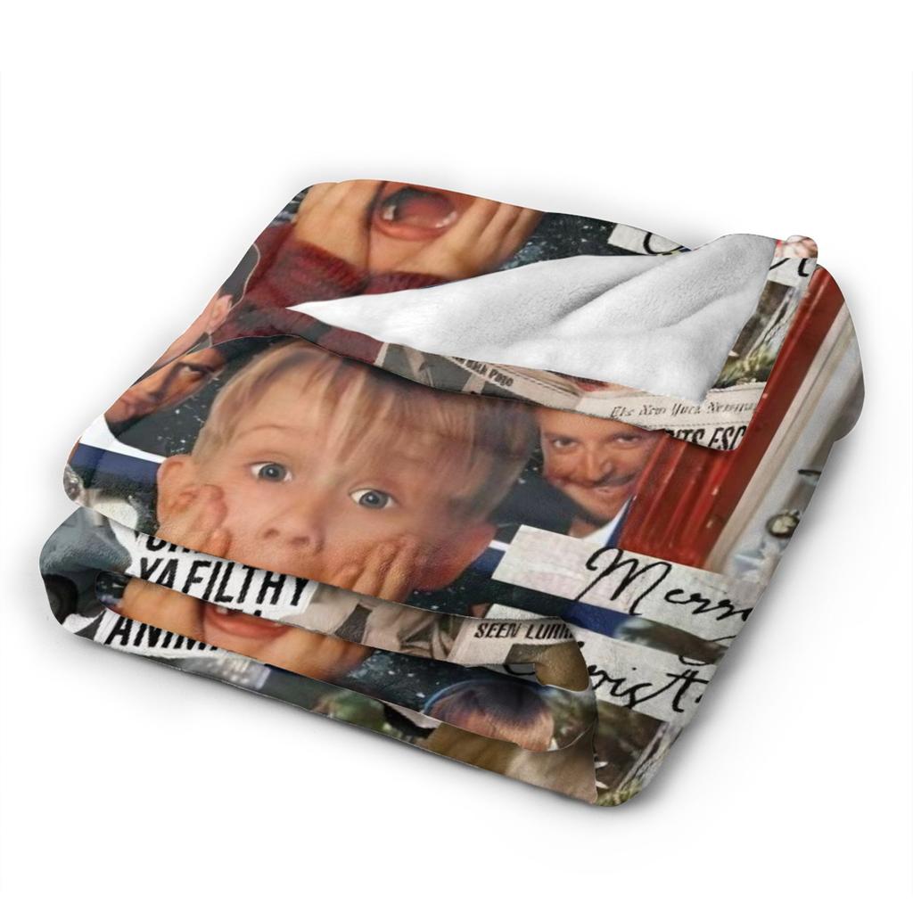 Warm Soft Blanket Decorative Home Alone Merry Christmas Throw Blanket Flannel Bedspread For Bedroom Print Sofa Bed Cover