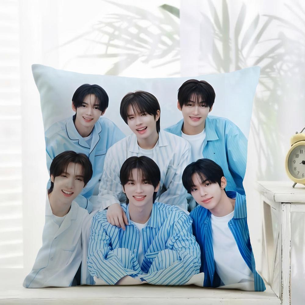 Simple Casual Kpop Idol Fans Gift of TTWS Cushion Cover Daily Washable Linen Pillowcase Soft for Sofa Bed Home Room Decor