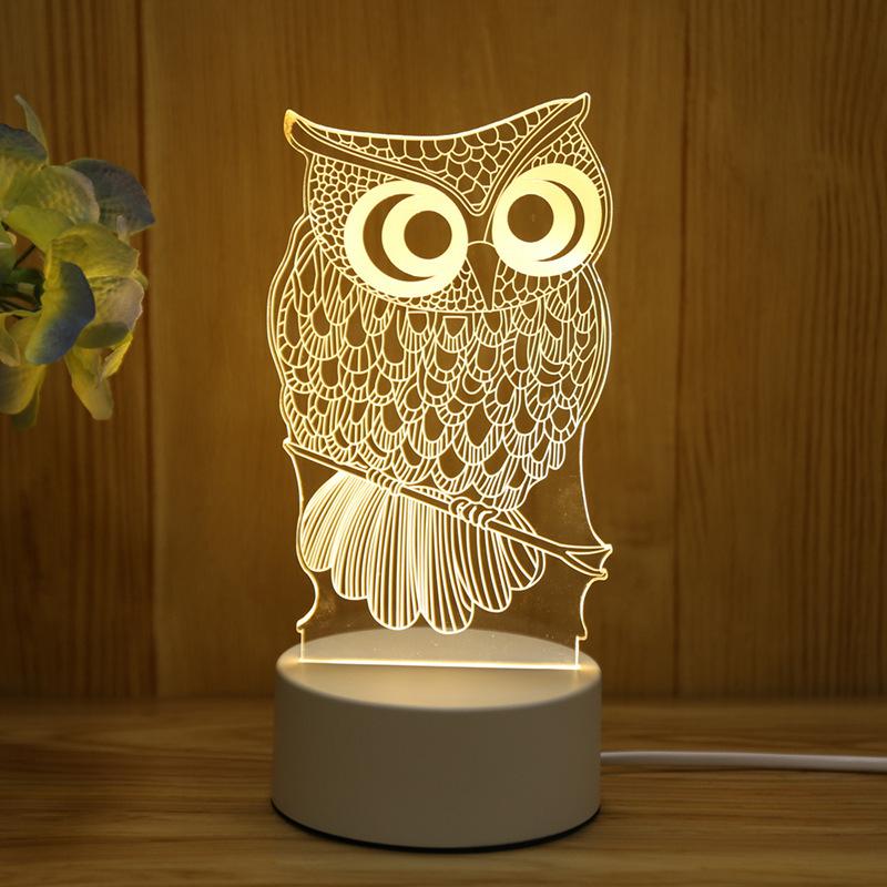 USB 3D светодиодный ночник настольная лампа для домашнего декора спальни теплый свет