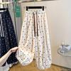 Летние хлопково-льняные брюки в горошек женские свободные широкие универсальные девятиточечные брюки-шаровары корейская версия брюки-фонарики