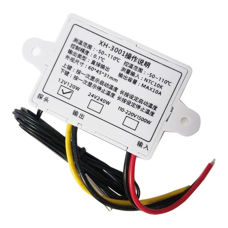 10A 12V 24V 220VAC цифровой светодиодный регулятор температуры XH-W3001 для инкубатора, переключатель охлаждения, нагрева, термостат NTC датчик