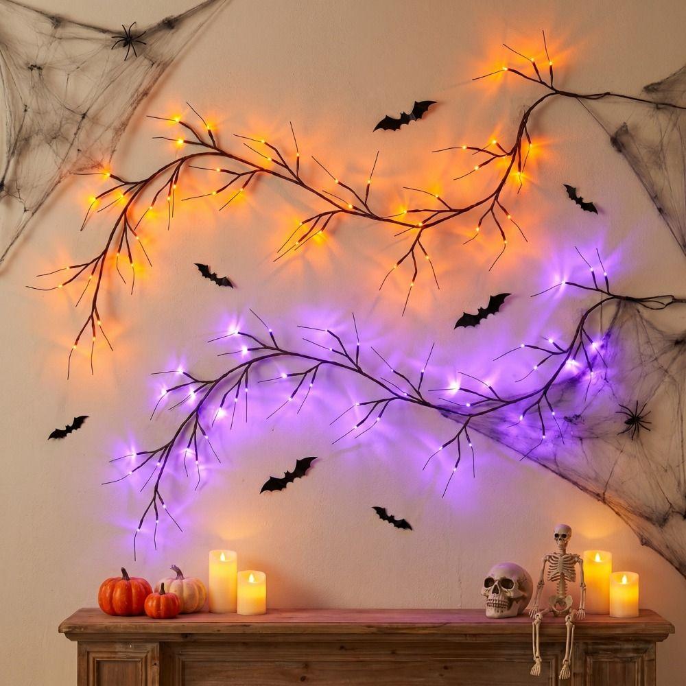 Imitation Twig Halloween Ghost Festival Lighting Bat Twig Lights Spooky Decorations
