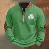 Men's St. Patrick's Day Vintage Casual Zip Sweatshirt Outdoor Casual Top