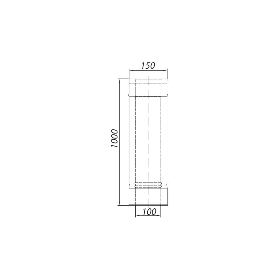 Труба ADAM GAS fi 100/150 1м