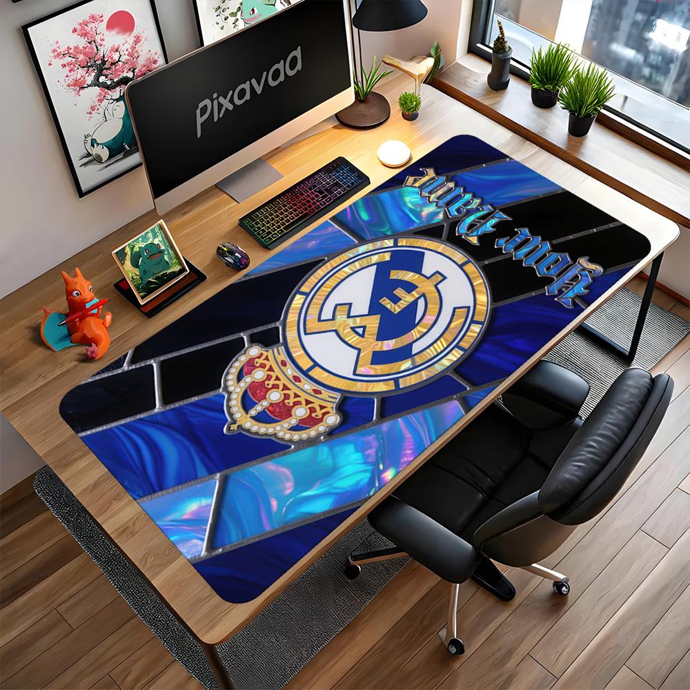 Real Madrid Club Personalized Name Mouse Pad Desk Mat HD Print Desk Pad Non-Slip Rubber Bottom Office and Gaming Desk Decoration