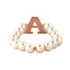 Очаровательный женский браслет Estele с жемчугом и буквой "А" из розового золота