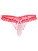 Mens Floral Lace Elastic Waistband Thong Sissy Underwear Contrast Color Bowknot Bulge Pouch G-string Cutout T-back