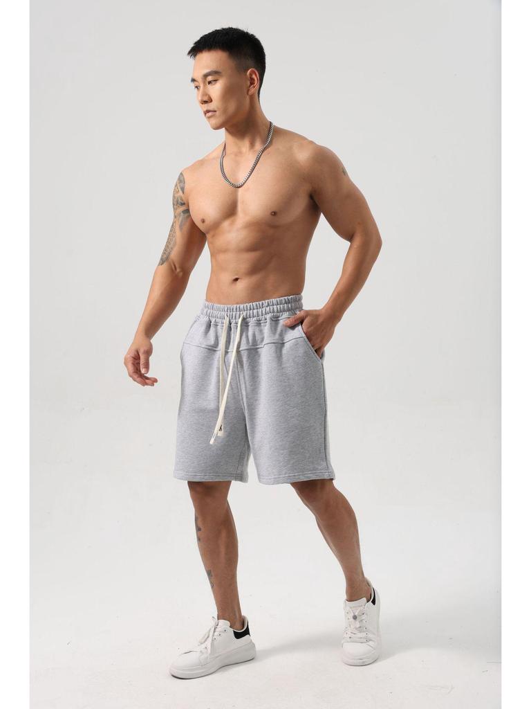 Мужские хлопковые спортивные шорты свободного кроя