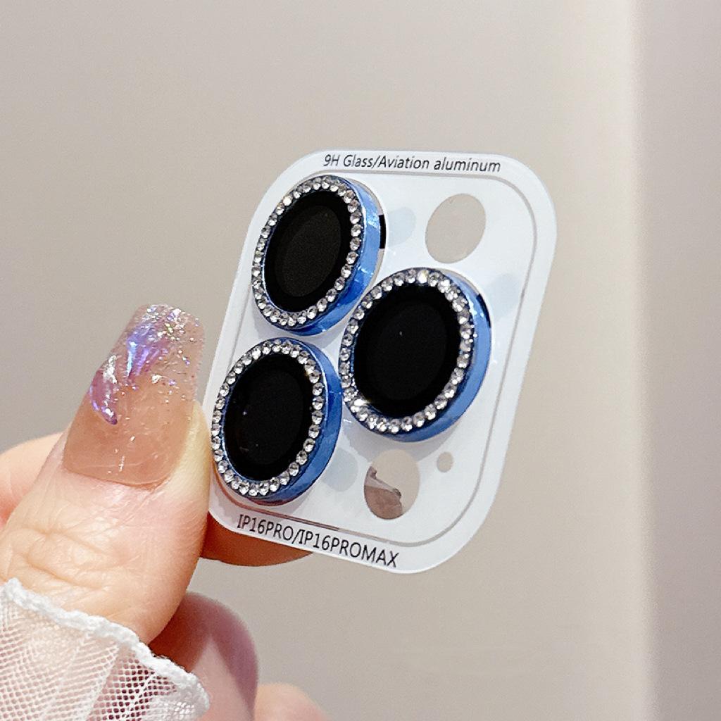 Роскошный защитный чехол для объектива камеры из 2-3 предметов для iPhone 16, 15, 14 Plus, 13, 11 Pro Max, 12 Mini, 15plus, для девочек, блестящая, алмазная, металлическая защитная стеклянная пленка