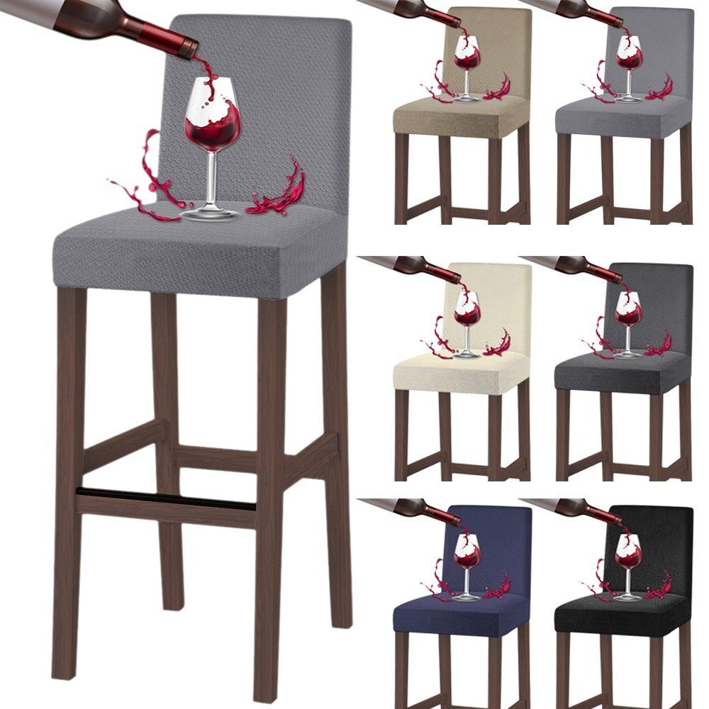 Elastic Stretch Bar Stool Seat Covers Short Back Chair Protectors Durable Slipcovers Household