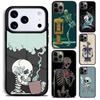 Чехол для телефона с рисунком «Скелет Череп» для iPhone 17,16e,15,14,13,12,11,Mini,Pro,MAX, мягкий силиконовый чехол