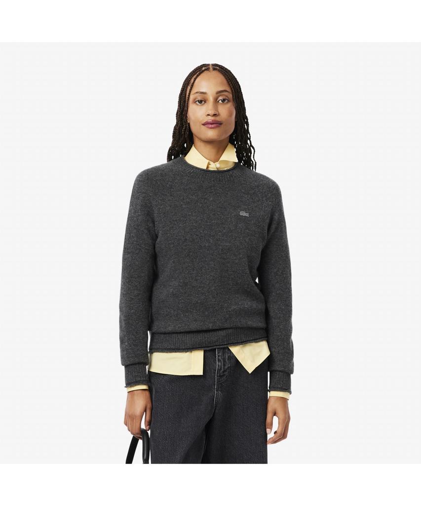 LACOSTE Women'S Carded Wool Crew Neck Sweater Af4160-55N 050