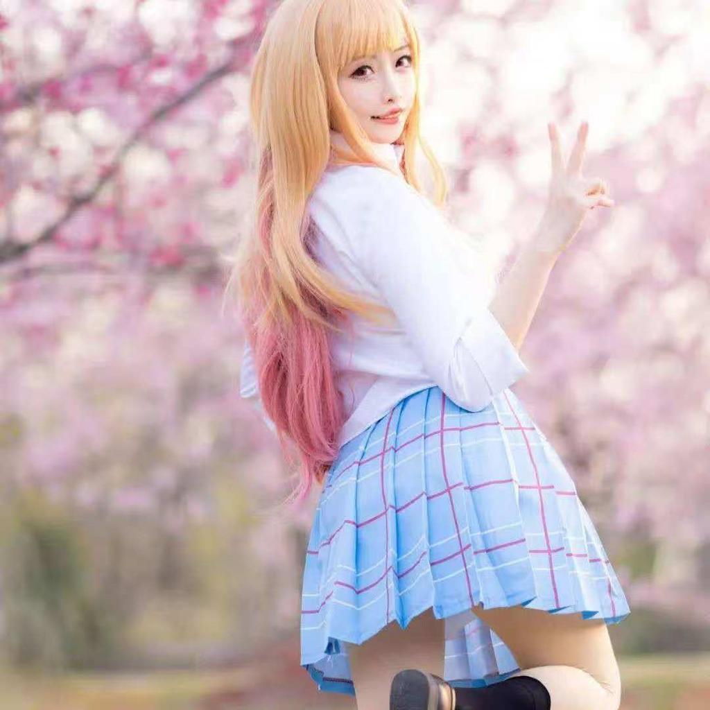 Китагава Марин Косплей Аниме My Dress Up Darling Kitagawa Marin Косплей Костюм Платья Школьная форма Парик Серьги Костюм для девочек