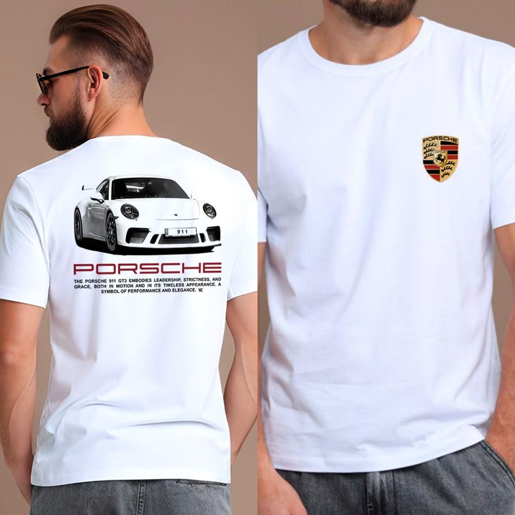 Мужская и женская футболка с графическим принтом суперкаров Porsche и Ferrari, уличная, оверсайз, Y2k, с коротким рукавом, высококачественная одежда для мужчин и женщин