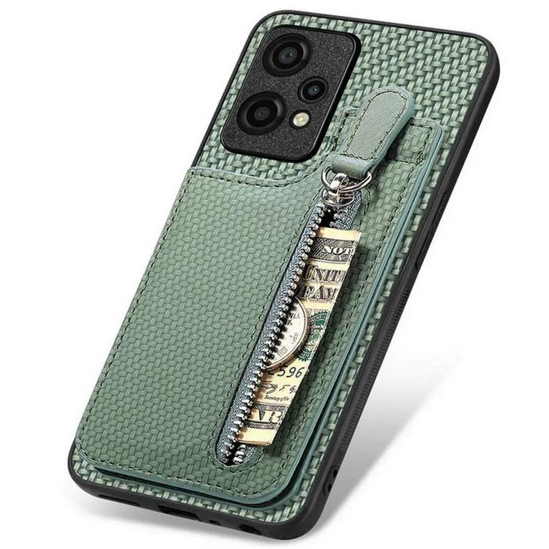 Mi 14T Pro Кошелек на молнии Держатель для карт Чехол для телефона Для Xiaomi Mi 15 Pro 14T Pro Углеродное волокно Кожаная подставка Откидная задняя крышка