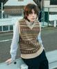 UNIFORM BRIDGE Вязаный жилет в стиле Fair Isle Бежевый