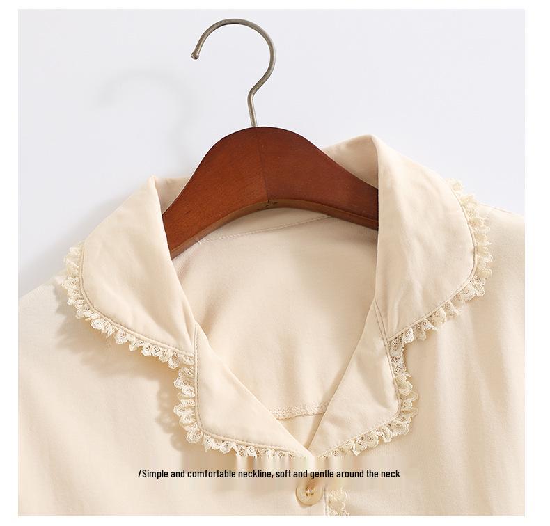 Women's Cotton Long Sleeve Pajama Set with Chest Pad - Casual & Comfortable for Indoors or Outdoors