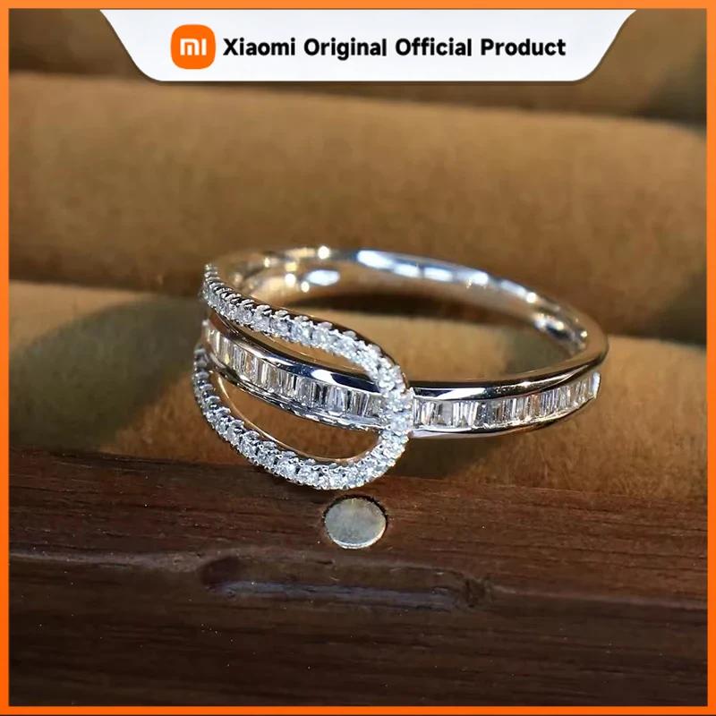 Xiaomi Huitan Модные Женские Кольца Геометрический Модный Дизайн Кольца с Кубическим Цирконием для Помолвки Свадьбы Серебряный Цвет Роскошные Украшения