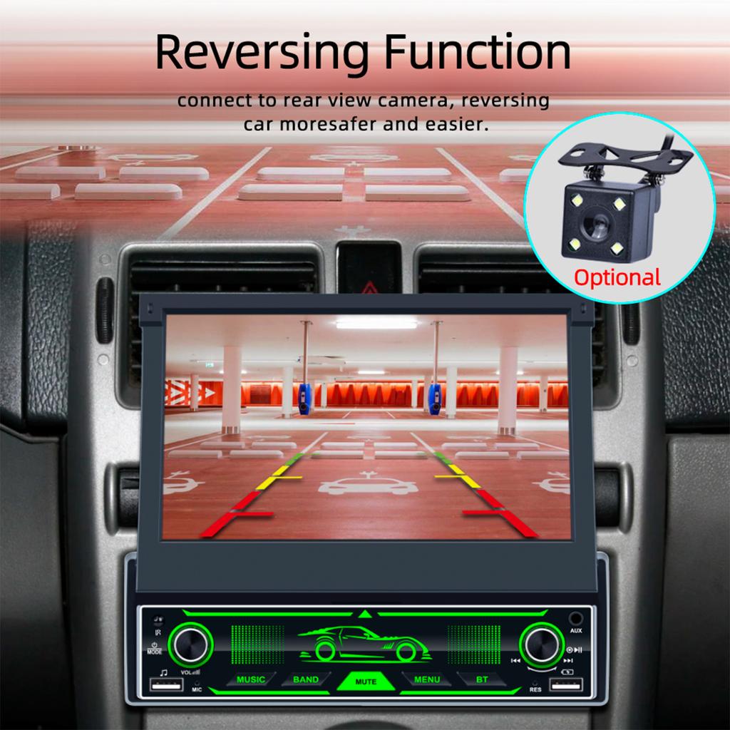 7-дюймовый HD беспроводной Android Auto CarPlay 1Din видео мультимедиа Android MP5 плеер выдвижной экран Mirror Link Car BT/FM/USB/AUX