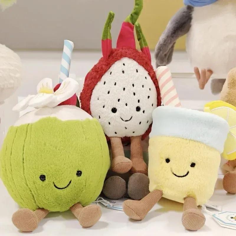 New In-Stock Jelly Cat Summer Coconut Backpack Pendant Lemonade Plush Cushion Home Bedroom Decorations Girl Gift