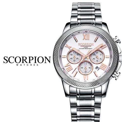 [SCORPION] SCORPION Heka Хронограф Металлические часы SP3342M-WH