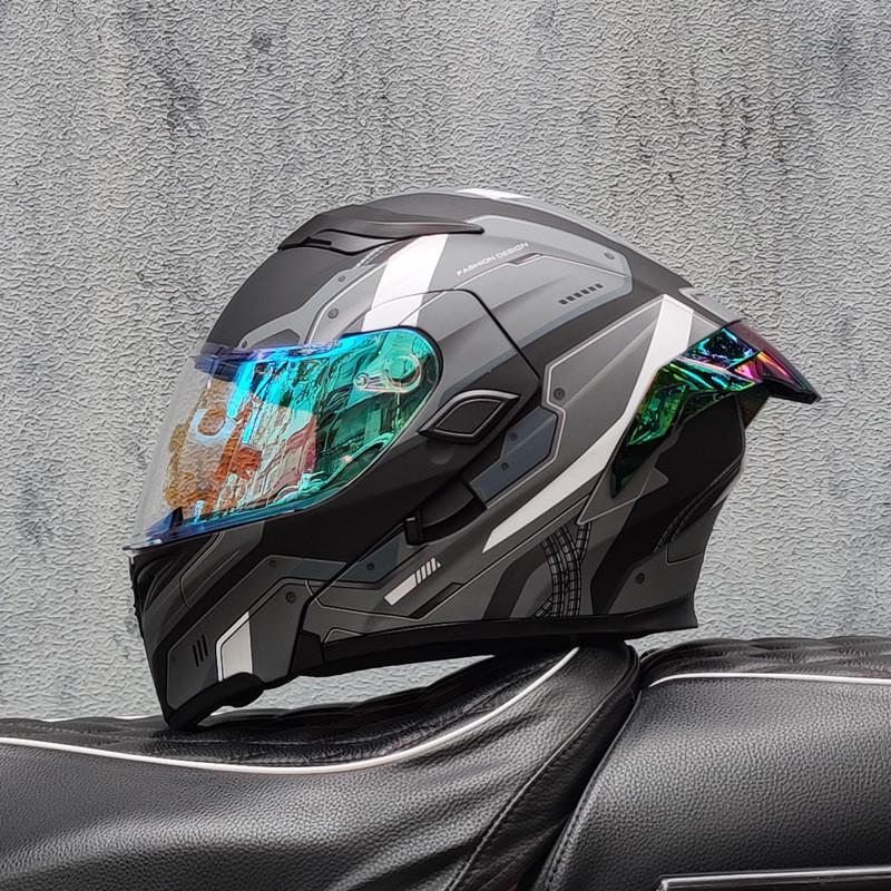 E5GOrz Откидной Мотошлем для Мужчин и Женщин – Интеграл, Всесезонный со Слотом для Bluetooth, Большим Задним Спойлером, Сертифицирован 3C