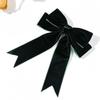 A new velvet bow ribbon hair clip from Japan and South Korea, a simple and elegant hair accessory for women in solid