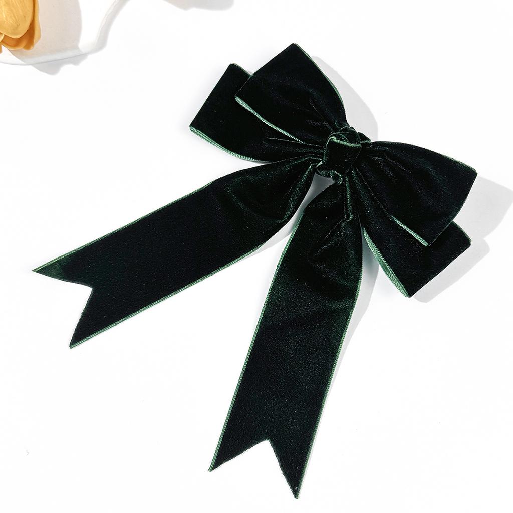 A new velvet bow ribbon hair clip from Japan and South Korea, a simple and elegant hair accessory for women in solid