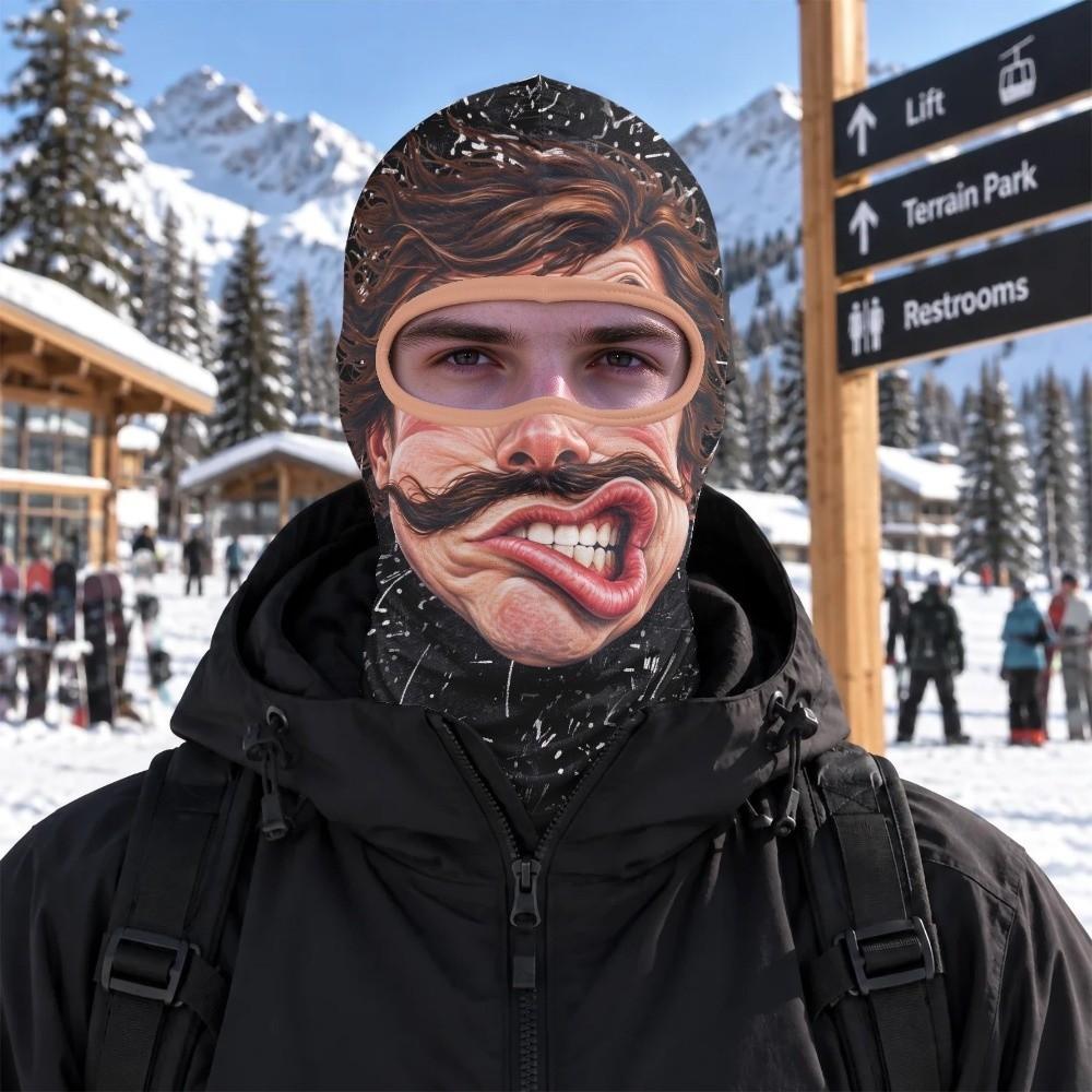 Windproof Balaclava Ski Mask 3D Printed Neck Gaiter Novelty Face Cover Skiing