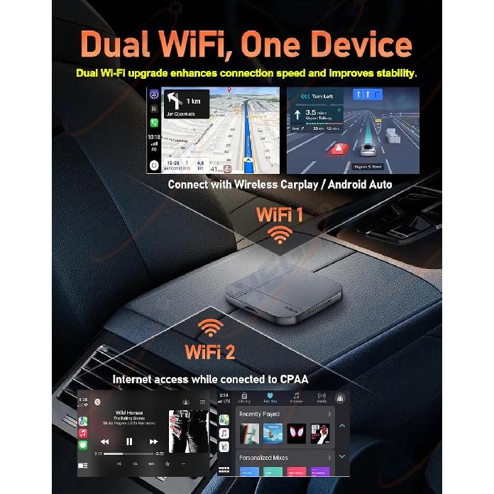 Smart AI Box Android 14 4G+64G/2G+16G Wireless CarPlay Android Auto TV Box For Youtube Netflix For VW Nissan Toyota Hyundai Ford
