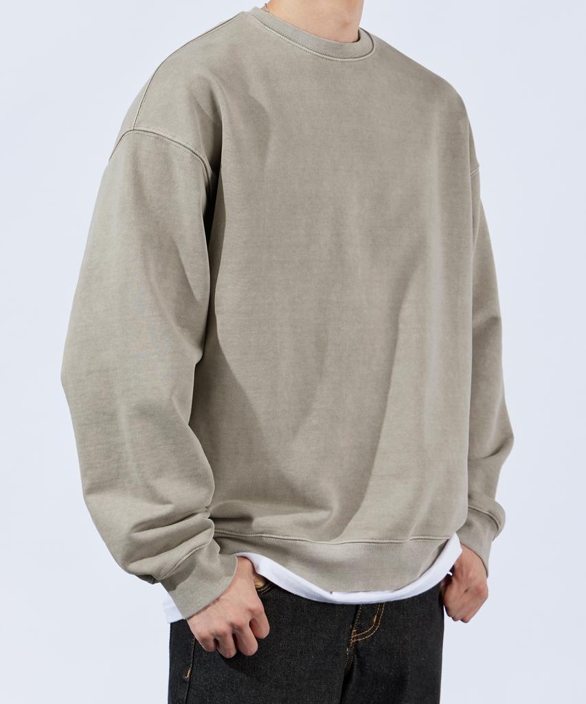 TOPBOY Heavy Duty Pigment Oversized Sweatshirt Light Brown