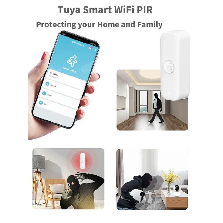 PIR Tuya Zigbee Wifi Датчик движения Инфракрасный детектор Датчик тревоги Работает с Smart Life Tuya Home Assistant Датчик присутствия