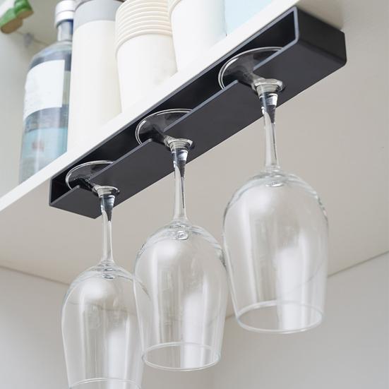 2 шт. Подвесная стойка для бокалов без сверления, держатель для винных бокалов, компактное крепление под шкаф для дома, отеля, ресторана, бара