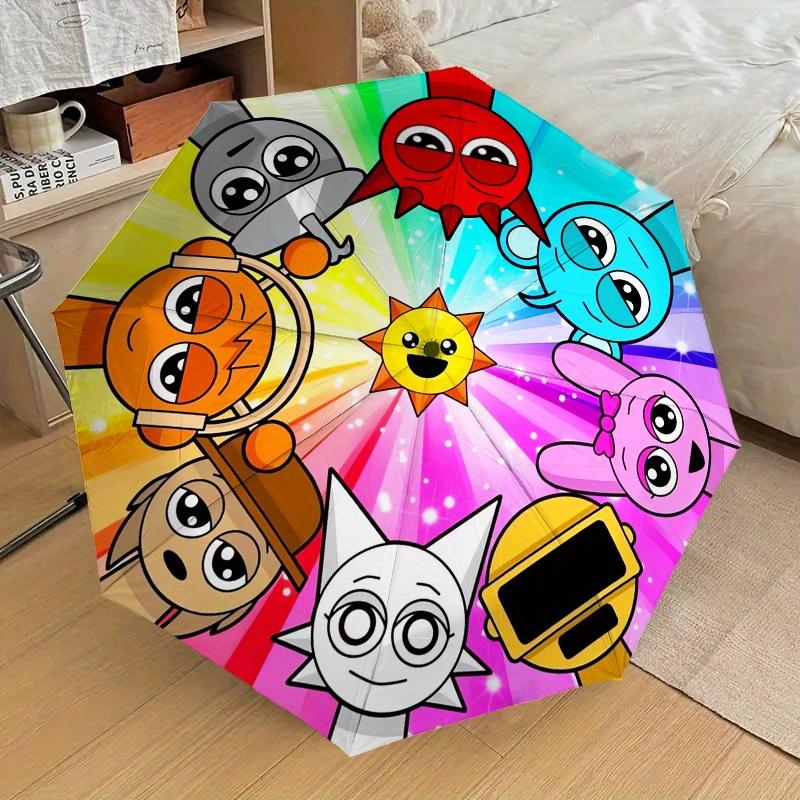 1pc Sprunki-Rainbow Themed High-quality Umbrella,Automatic Opening and Closing Umbrella,Multi-functional Umbrella G0811286
