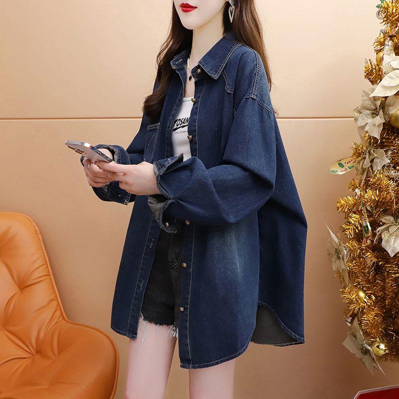 Jean Jackets for Women Fashion Button Down Denim Jacket Western Fall Shacket Jacket