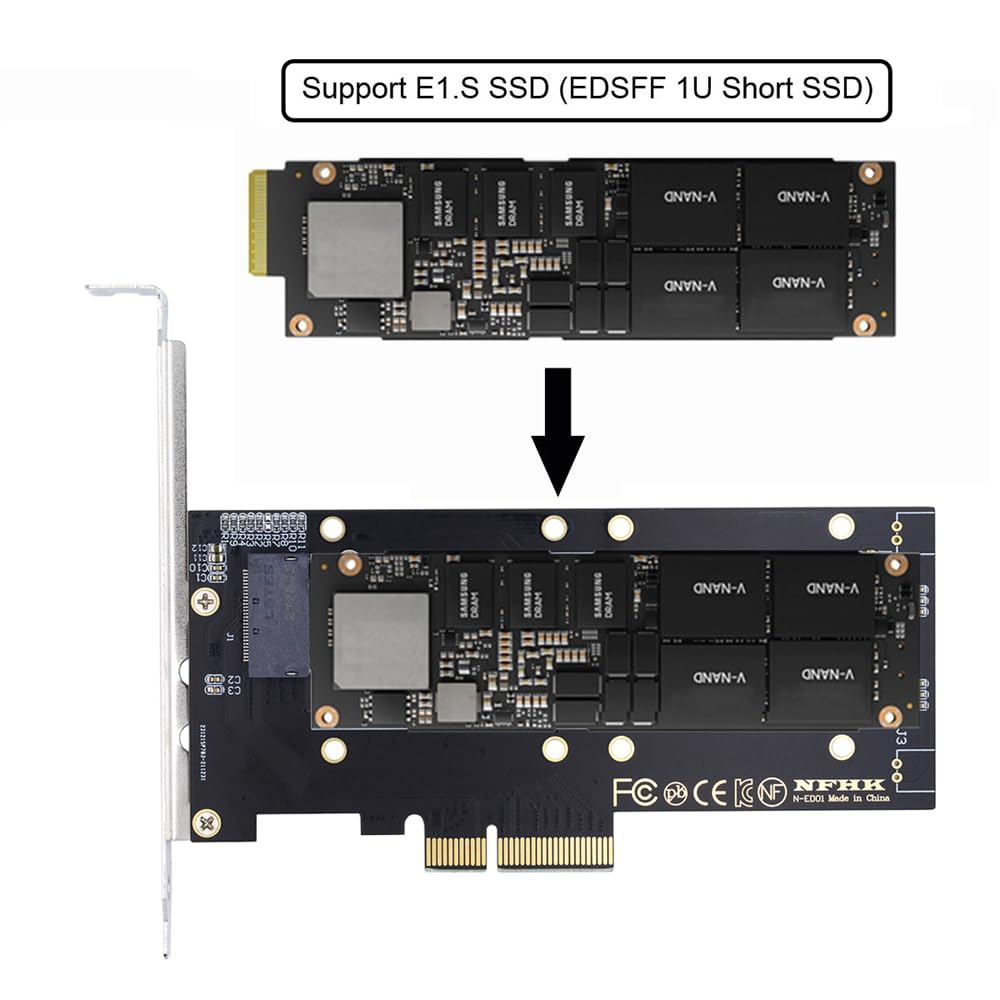 Хост-адаптер NFHK 4X, линейка NVMe 1U EDSFF, толщина, короткий держатель SSD, адаптер PCI-E4.0 GEN-Z 5,9 мм, 8,0 мм E1.S.