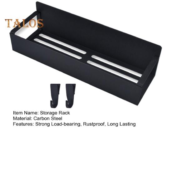 Refrigerator Magnetic Spice Rack with Hooks Hollow Design Rustproof Strong Load-bearing Large Capacity Spice Rack Kitchen Storage Shelf