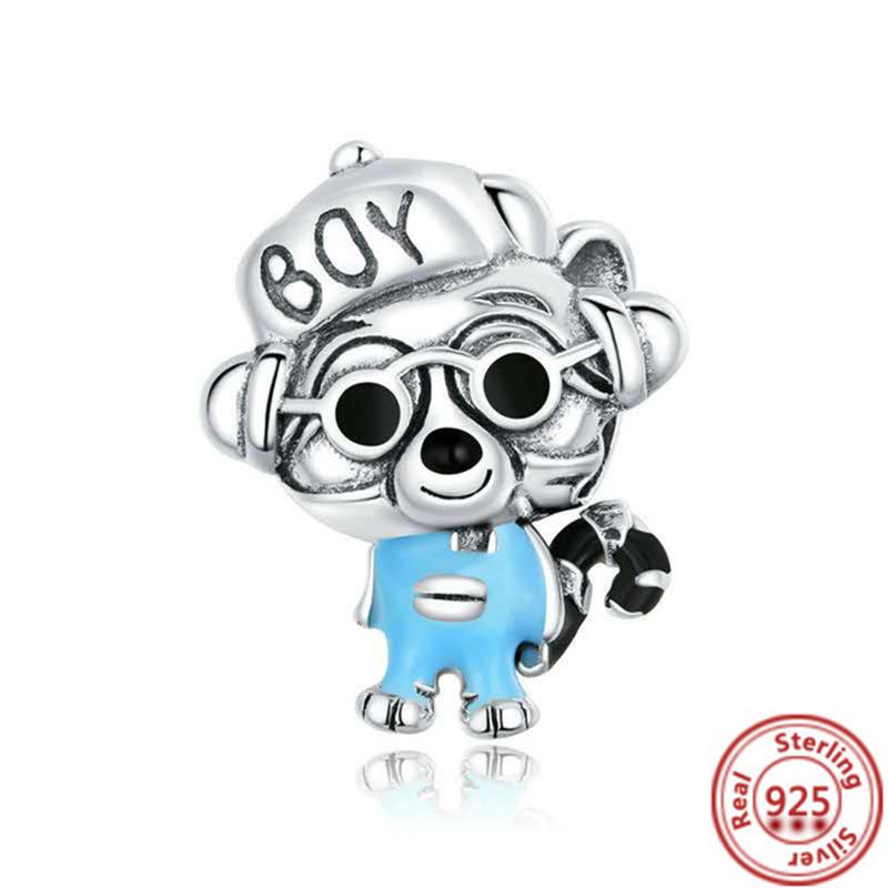 100% стерлингового серебра 925 пробы с принтом лапы, счастливой кошки, собаки, милого щенка, бусины-шармы, подходят для оригинального браслета с подвесками для женщин и девочек, ювелирные изделия