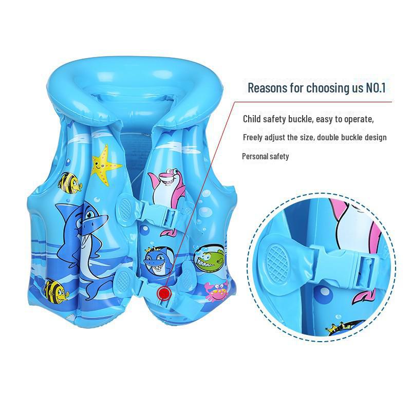 Детский большой спасательный жилет: Универсальная надувная куртка для плавания для начинающих детей