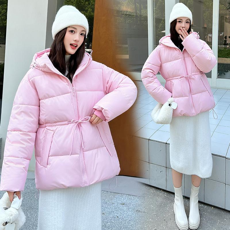 Hooded waist new clothes women's year new models small new models thin trendy jacket warm college