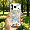 Phone Case for iphone 12 11 XS Max 18 Pro Max 17 Pro XR 14 13 Air 15 16 Plus Cute Soda - drinking Silver Cracked Texture Shockproof Cover