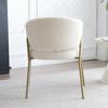 White Dining Chair Modern Lamb Velvet Spray Gold Dining Chair in Gold-Finish (2 pcs), Dining Chair with Golden Legs