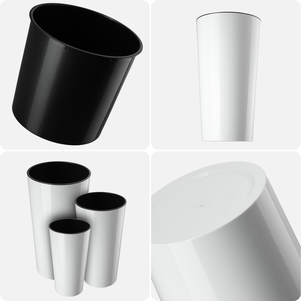 KADAX Doniczka Donica Na Kwiaty 26cm Osłonka Z Wkładem Kwietnik Plastikowa Biała