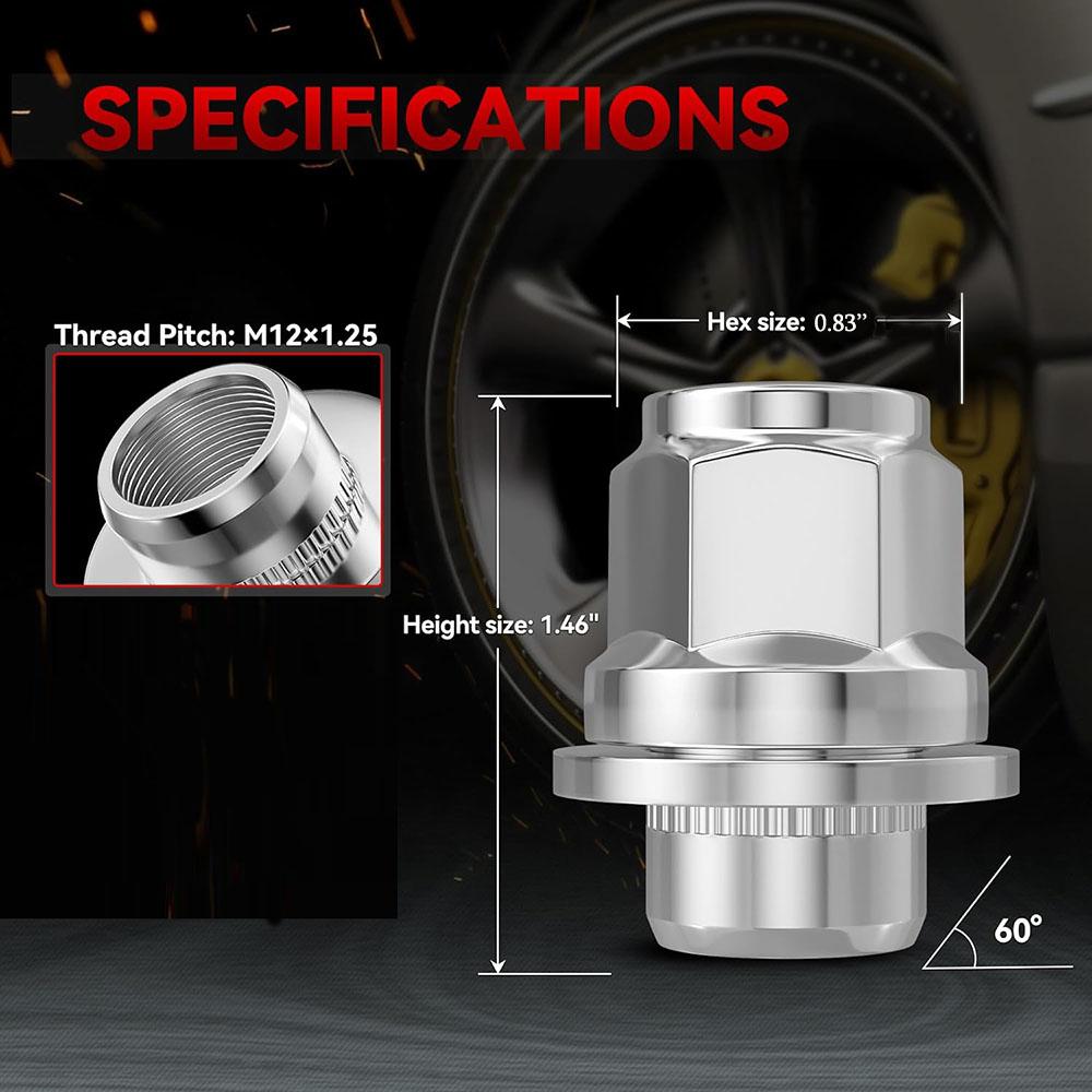 Колесная гайка 40224-4HH0A Для 2016-2022 Infiniti Q50 Q60 Q70 QX50 QX70 M12*1.25