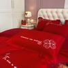 Высококачественная модная свадебная простыня из четырех предметов и пододеяльник, элитное свадебное приданое, свадебный зал, китайское свадебное постельное белье